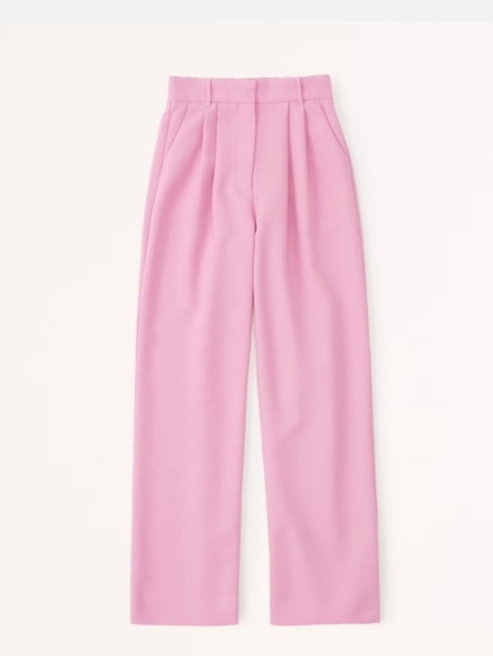 Abercrombie Sloane Pink Wide Leg Trousers High Rise Tailored Pants 27/4 Short - Picture 2 of 16